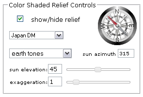 Interactive Shaded Relief Controls