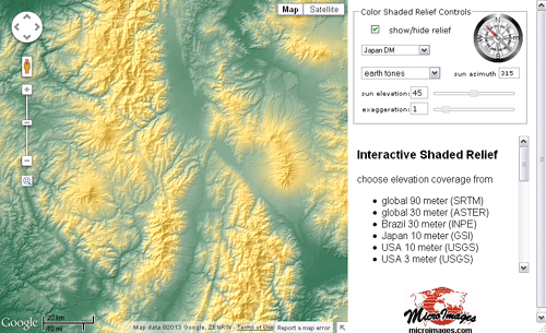 Interactive Shaded Relief